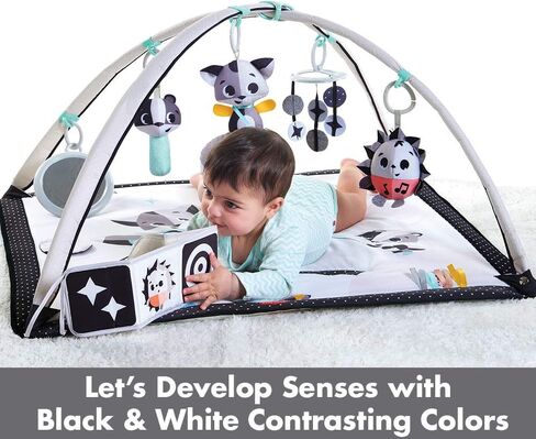 Tiny Love Baby Tummy Time Play Mat, Gymini Deluxe Baby Play Mats for Floor, Magical Tales Black & White Activity Gym in Kuwait