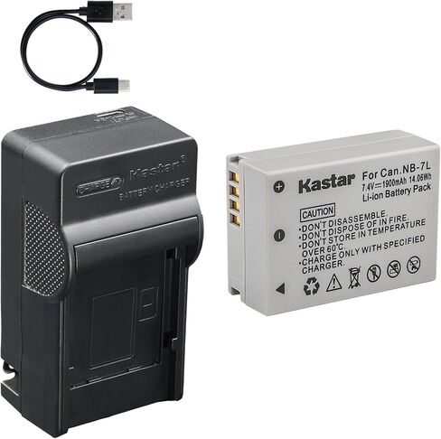 Kastar 1-Pack Battery and AC & USB-C Charger, Compatible with Canon NB-7L NB-7LH PowerShot G10 G11 G12 SX30 is Cameras in Kuwait