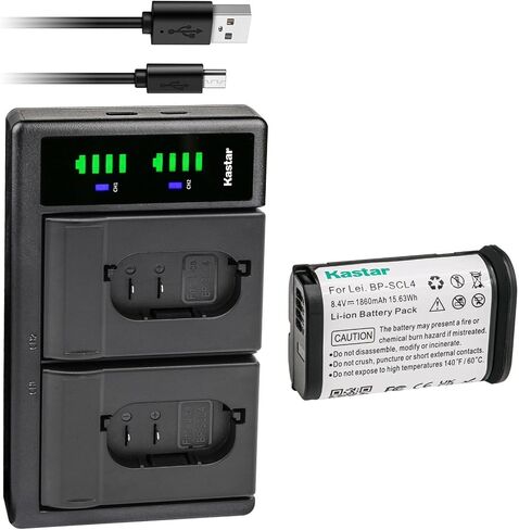 Kastar 1-Pack Battery and LTD2 Dual USB Charger, Compatible with Leica BP-SCL6 & BP-SCL4 Batteries, LC-SCL6/LC-SCL4 Chargers, and Leica S, Q2, SL2, SL2-S, Q3 Monochrom, SL3, SL3-S, Typ 601 Cameras in Kuwait
