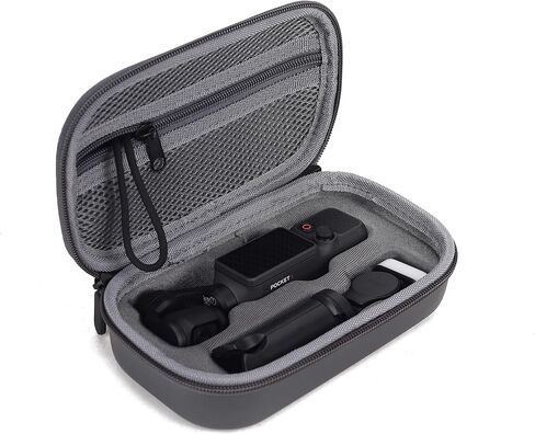 Carrying Case for DJI Osmo Pocket 4, Compact Travel Bag with Wrist Strap & Carabiner, Portable Hard Shell Pouch Handbag for Storage, Protection & Organization, Gray in Kuwait