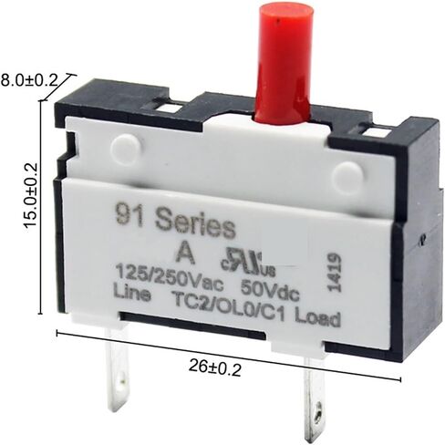 1pc 2.5A Circuit breakermanual Reset Thermal Overload Protector in Kuwait