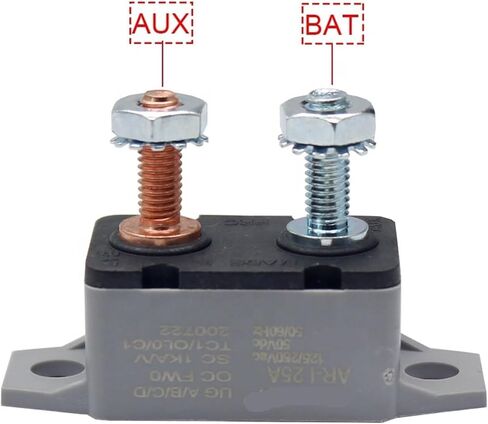 2PCS AR-40A DC 12V 24V Automatic Reset Circuit Breaker with Cover Stud Bolt in Kuwait