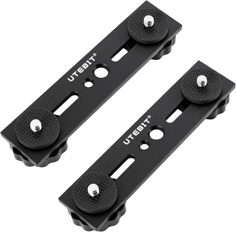 5 inch Flash Bracket, 2 Pack Long Dual Camera Bracket Mount, Black | Flash Bracket Extension Bar with 1/4" Hot Shoe, Straight Flash Mount 1/4-3/8 Thread Hole Tripod Mount for Camera/LED Light in Kuwait