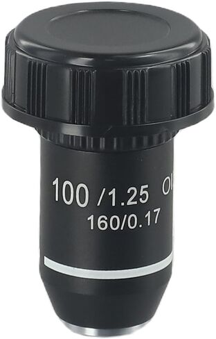 Achromatic Microscope Objective Lens 4X 20X 40X 60X 100X Oil Immersion RMS 20.2mm Thread for Biological Lab Microscope 160mm Tube Length Copper Core(4X) in Kuwait