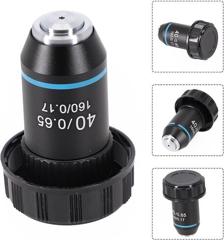 Microscope Objective Lens 20.2mm, RMS Thread Biological Lens Set, 4X 40X 100X Magnification, Oil Immersion Microscope Parts, Achromatic Lens For Lab Use, Copper Core Optical(40X) in Kuwait