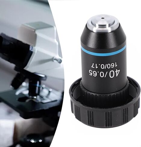 Microscope Objective Lens 20.2mm, RMS Thread Biological Lens Set, 4X 40X 100X Magnification, Oil Immersion Microscope Parts, Achromatic Lens For Lab Use, Copper Core Optical(40X) in Kuwait