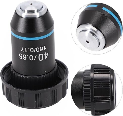 Microscope Objective Lens 20.2mm, RMS Thread Biological Lens Set, 4X 40X 100X Magnification, Oil Immersion Microscope Parts, Achromatic Lens For Lab Use, Copper Core Optical(40X) in Kuwait