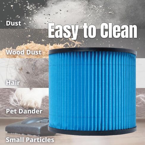 POWERTEC 90304 Cartridge Filters for Shop Vac, 90333, 90350, 9030433 Type U Replacement Filters, Fits Shop-Vac Most 5 Gallon and Above Wet/Dry Vacuum Cleaners, 1PK (75082) in Kuwait
