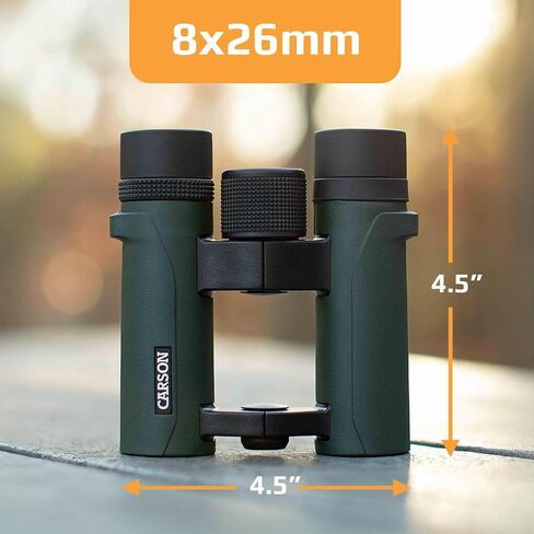 RD Series 8x26mm, Open Bridge Compact Binoculars | HD Waterproof Binoculars with Multi-Coated Optics - High Power Binoculars for Birdwatching (RD-826) in Kuwait