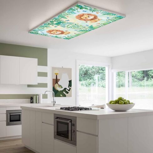 Fluorescent Light Covers, Cartoon Lion Magnetic Light Covers for Ceiling Lights, Summer Butterfly Flowers Tropical Palm Plants Fluorescent Ceiling Shade for Classroom Bedroom Office 4x2Ft x 1PCS in Kuwait