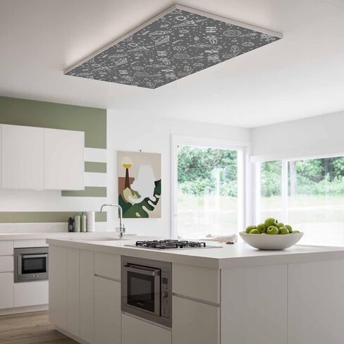 Fluorescent Light Covers, Grey Cartoon Space Magnetic Light Covers for Ceiling Lights, Star Spacecraft Rocket Meteorite Fluorescent Ceiling Shade Filters for Classroom Bedroom Office 4x2Ft x 3PCS in Kuwait