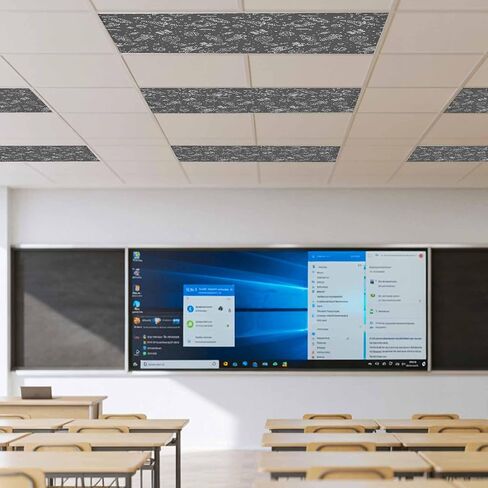 Fluorescent Light Covers, Grey Cartoon Space Magnetic Light Covers for Ceiling Lights, Star Spacecraft Rocket Meteorite Fluorescent Ceiling Shade Filters for Classroom Bedroom Office 4x2Ft x 3PCS in Kuwait