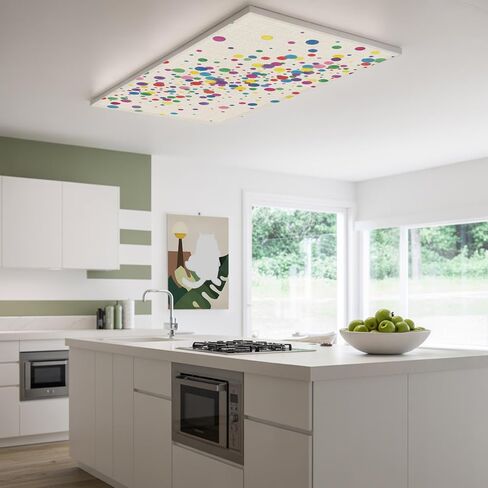 Fluorescent Light Covers, Colorful Polka Dot Magnetic Light Covers for Ceiling Lights, Cartoon Cute Abstract Graffiti Beige Fluorescent Ceiling Shade Filters for Classroom Bedroom Office 4x2Ft x 3PCS in Kuwait