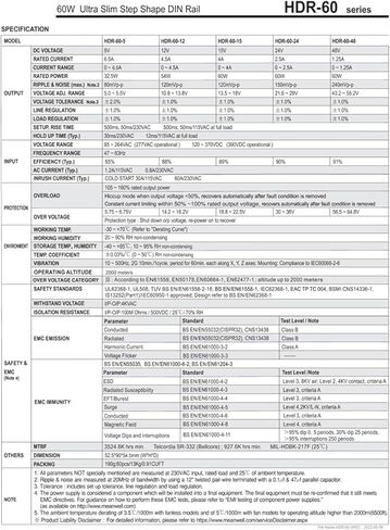 HDR-60-5 HDR-60-12 HDR-60-15 HDR-60-24 HDR-60-48 Switching Power Supply 5V12V15V24V48 60W DC(HDR-60-24) in Kuwait