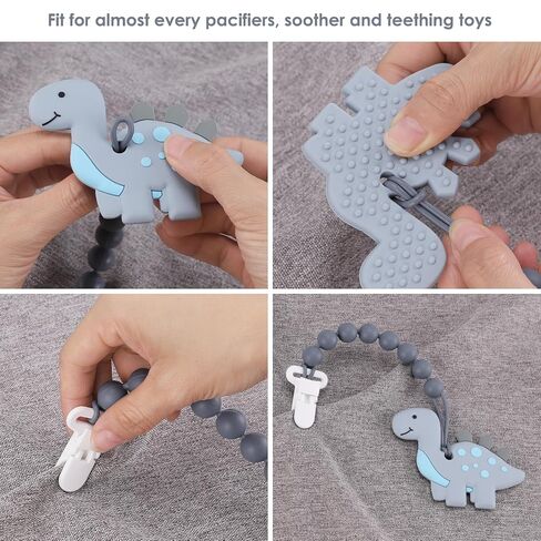6-Pack Silicone Pacifier Clips for Baby Boys and Girls - One-Piece Beads, Rust-Free Holders, Teething Relief, Baby Necessities, Newborn Safe Baby Essentials in Kuwait