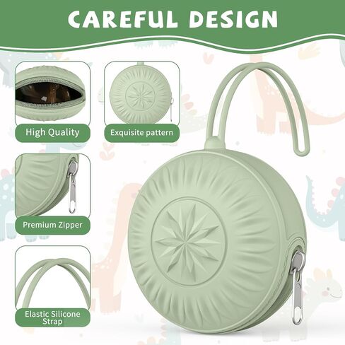 senbowe 2 Pack Silicone Pacifier Holder Case, Newborn Baby Portable Silicone Pacifier Case Cover Pouch for Diaper Bag in Kuwait
