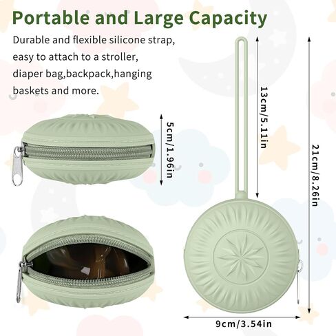 senbowe 2 Pack Silicone Pacifier Holder Case, Newborn Baby Portable Silicone Pacifier Case Cover Pouch for Diaper Bag in Kuwait
