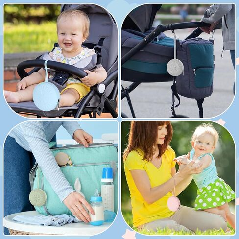senbowe 2 Pack Silicone Pacifier Holder Case, Newborn Baby Portable Silicone Pacifier Case Cover Pouch for Diaper Bag in Kuwait