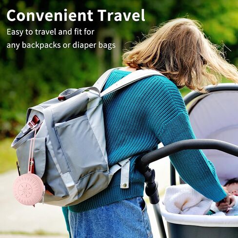 senbowe 2 Pack Silicone Pacifier Holder Case, Newborn Baby Portable Silicone Pacifier Case Cover Pouch for Diaper Bag in Kuwait