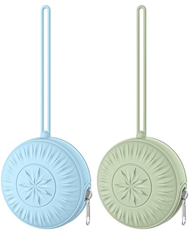 senbowe 2 Pack Silicone Pacifier Holder Case, Newborn Baby Portable Silicone Pacifier Case Cover Pouch for Diaper Bag in Kuwait