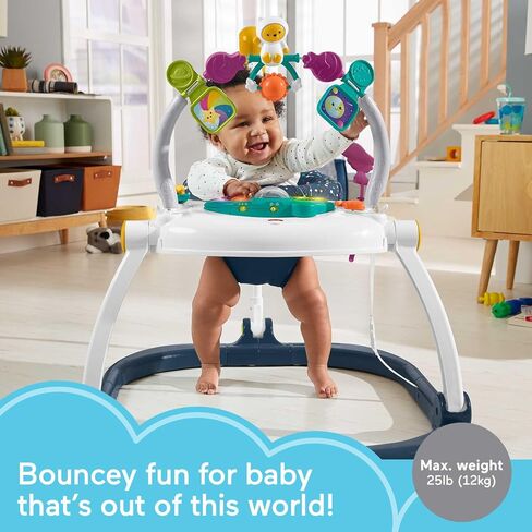 Fisher-Price Baby Jumperoo Baby Bouncer and Activity Center with Lights and Sounds, Astro Kitty SpaceSaver in Saudi Arabia