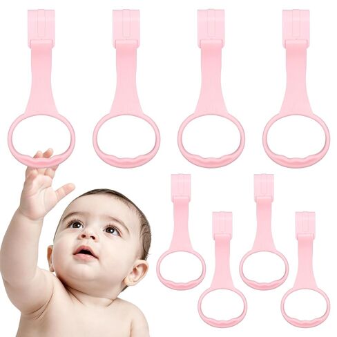 iplusmile 4Pcs Baby Pull up Rings for Playpen, Crib Pull up Rings | Playpen Accessories for Help Stand Up Walking Exercises Assistant Tool Newborn (Pink) in Kuwait
