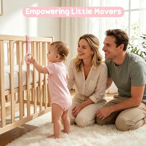 iplusmile 4Pcs Baby Pull up Rings for Playpen, Crib Pull up Rings | Playpen Accessories for Help Stand Up Walking Exercises Assistant Tool Newborn (Pink) in Kuwait