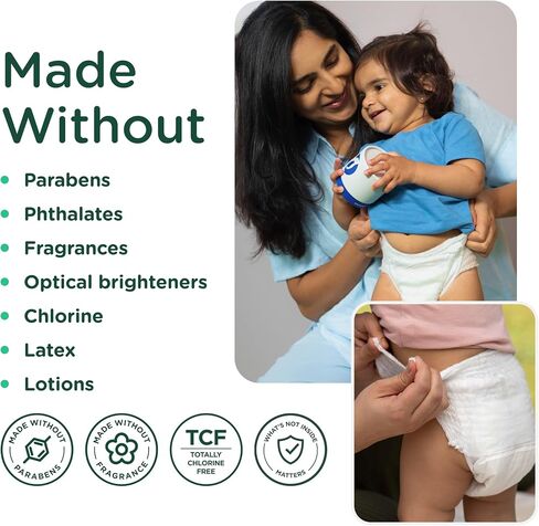 HealthyBaby Non-Toxic Training Pants Toddler Diapers - Size 4, 46 Count | EWG Verified & Microbiome-Friendly. Easy pull-on & tear-away design. Plant-derived materials. 12-hour leak protection. TCF. in Kuwait