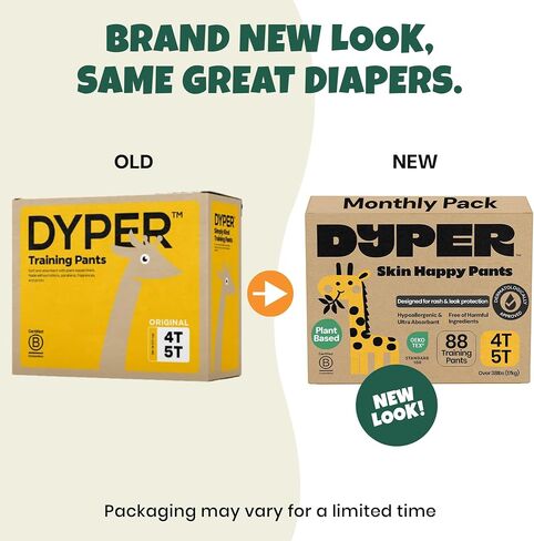 DYPER Toddler Training Pants 4T-5T for Boys & Girls Hypoallergenic,Unscented, Plant-Based & Perfect for Sensitive Skin, Leakproof Potty Training Pants for Day & Overnight Protection in Kuwait