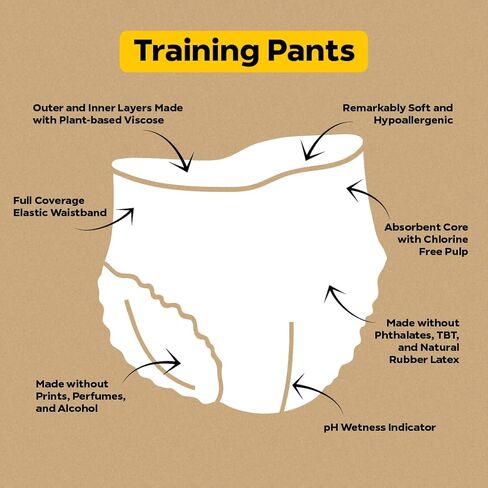 DYPER Toddler Training Pants 4T-5T for Boys & Girls Hypoallergenic,Unscented, Plant-Based & Perfect for Sensitive Skin, Leakproof Potty Training Pants for Day & Overnight Protection in Kuwait