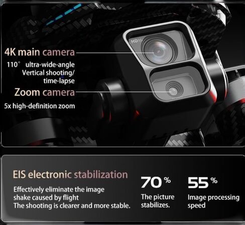AE60 Ultra Drone with Camera for Adults, 3 Batteries,Carbon Fiber, | 4K Video and 8K Photo,3-Axis Mechanical Gimbal, 7.2" Touch Screen Remote,360 Laser Obstacle Avoidance,800g Payload in Kuwait