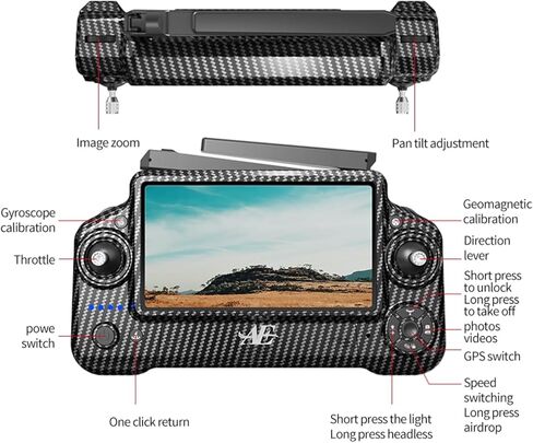 AE60 Ultra Drone with Camera for Adults, 3 Batteries,Carbon Fiber, | 4K Video and 8K Photo,3-Axis Mechanical Gimbal, 7.2" Touch Screen Remote,360 Laser Obstacle Avoidance,800g Payload in Kuwait