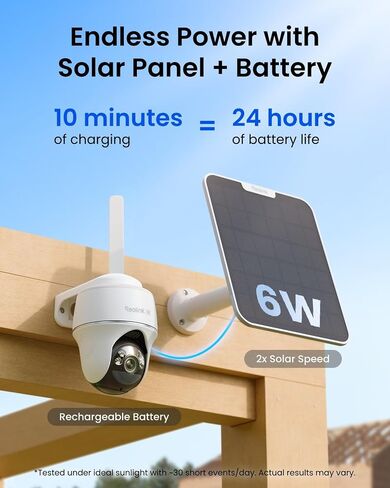 REOLINK 4K Solar Security Cameras Wireless Outdoor, 4G LTE Cellular Camera | Smart Auto Tracking & Pan Tilt without Blind Spots, Spotlight Color Night Vision, Local/Optional Cloud Storage, Easy Setup in Kuwait