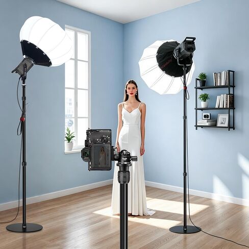 YP-400 Light Stand, 80" Monopod for Camera, LED Light, Heavy Duty Aluminum Alloy 36mm Tubes Metal Round Base with 1/4" Screw, 3/8" Screw & Light Mount Adapter in Kuwait