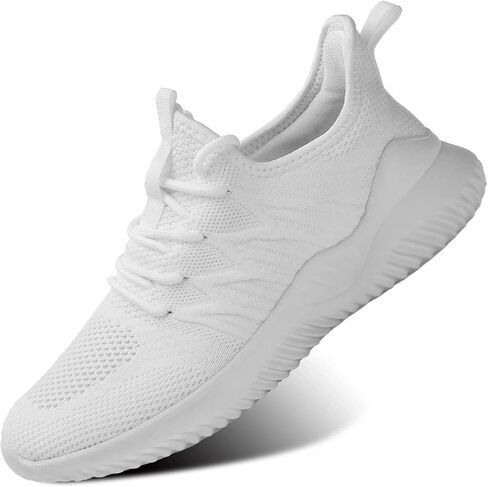 Womens Ladies Walking Running Shoes Slip On Lightweight Casual Tennis Sneakers Girls Kids Zapatos de Mujer White in Kuwait