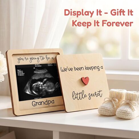 Hangwoous Hi Grandpa Pregnancy Announcement Ultrasound Frame | Sonogram Reveal Frame, Baby Announcement Gift For New Grandparents in Kuwait