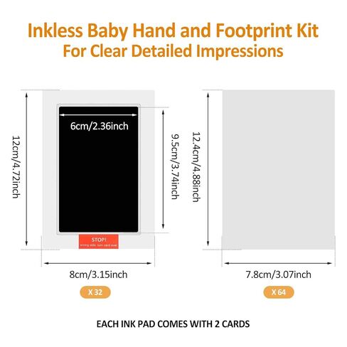 32Pcs Inkless Baby Hand and Footprint Kit, Baby Handprint and Footprint Kit, Clean Touch Ink Pad Kit, Pet Paw Print Set for Feet and Hands Family Memory Keepsake,Paw Print Kit for Dogs Cats in Kuwait