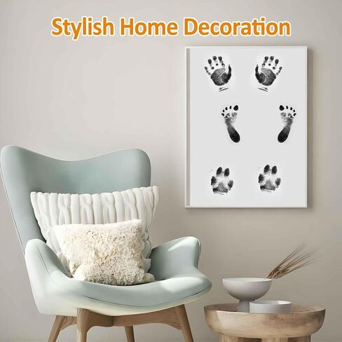32Pcs Inkless Baby Hand and Footprint Kit, Baby Handprint and Footprint Kit, Clean Touch Ink Pad Kit, Pet Paw Print Set for Feet and Hands Family Memory Keepsake,Paw Print Kit for Dogs Cats in Kuwait
