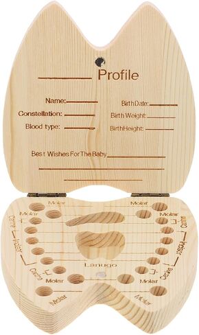IMIKEYA Wooden Tooth Fairy Box for - Tooth Holder Keepsake Organizer for Childhood Memories in Kuwait
