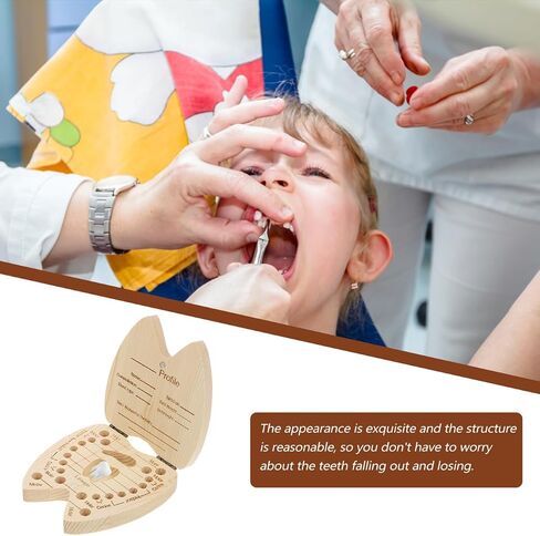 IMIKEYA Wooden Tooth Fairy Box for - Tooth Holder Keepsake Organizer for Childhood Memories in Kuwait