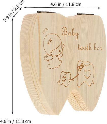 IMIKEYA Wooden Tooth Fairy Box for - Tooth Holder Keepsake Organizer for Childhood Memories in Kuwait