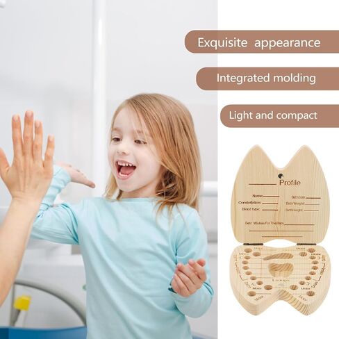 IMIKEYA Wooden Tooth Fairy Box for - Tooth Holder Keepsake Organizer for Childhood Memories in Kuwait
