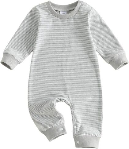 Newborn Baby Boy Knit Romper One Piece Jumpsuit Going Home Outfit | Rib Knit Taking Coming Going Home Outfit, Long Sleeve, Organic Cotton Baby Boy Clothes, 0 3 6 12 18 Month in Kuwait