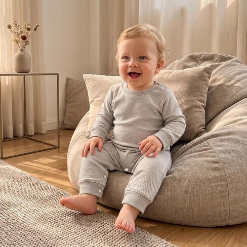 Newborn Baby Boy Knit Romper One Piece Jumpsuit Going Home Outfit | Rib Knit Taking Coming Going Home Outfit, Long Sleeve, Organic Cotton Baby Boy Clothes, 0 3 6 12 18 Month in Kuwait