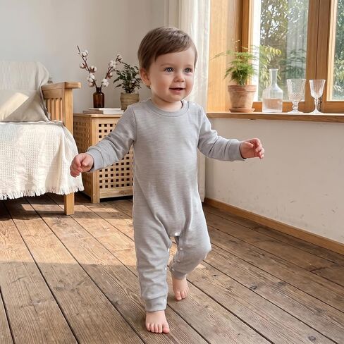 Newborn Baby Boy Knit Romper One Piece Jumpsuit Going Home Outfit | Rib Knit Taking Coming Going Home Outfit, Long Sleeve, Organic Cotton Baby Boy Clothes, 0 3 6 12 18 Month in Kuwait
