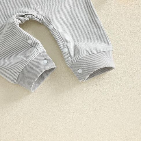 Newborn Baby Boy Knit Romper One Piece Jumpsuit Going Home Outfit | Rib Knit Taking Coming Going Home Outfit, Long Sleeve, Organic Cotton Baby Boy Clothes, 0 3 6 12 18 Month in Kuwait