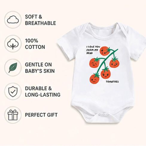 Infant Baby Boys Girls Funny Bodysuit Short Sleeve Letters Graphic Newborn Romper Announcement Coming Home Outfit in Kuwait