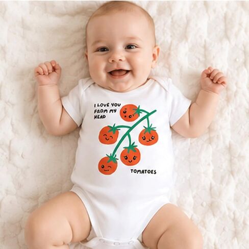 Infant Baby Boys Girls Funny Bodysuit Short Sleeve Letters Graphic Newborn Romper Announcement Coming Home Outfit in Kuwait