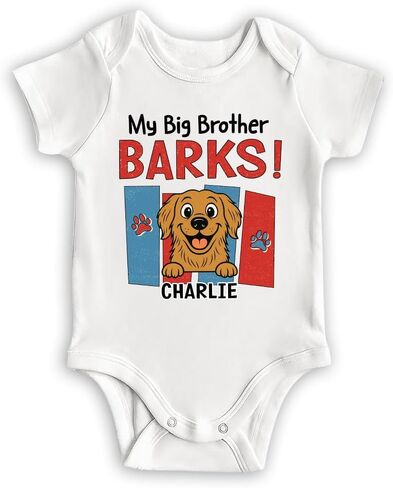 Wrappiness Protected by Dog Baby Onesie for Baby Girl Boy - Personalized Bodysuit Gift Baby Clothes with Pet Design in Kuwait