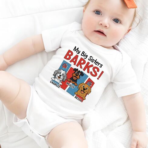 Wrappiness Protected by Dog Baby Onesie for Baby Girl Boy - Personalized Bodysuit Gift Baby Clothes with Pet Design in Kuwait